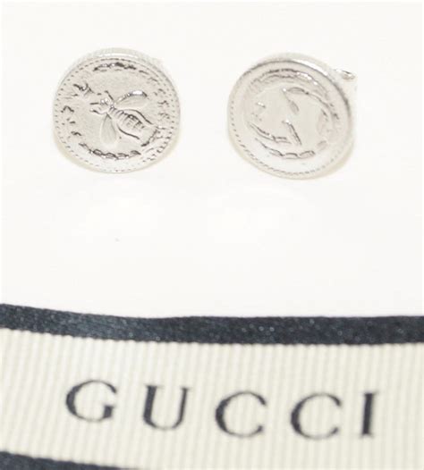 gucci sterling silver coin earrings|Gucci silver earrings for women.